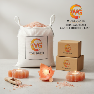 Himalayan Salt Candle Holder – Leaf