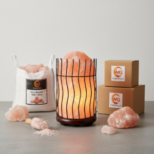 Iron Basket Salt Lamp - Design 3