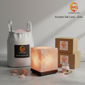 Sculpted Salt Lamp - Cube