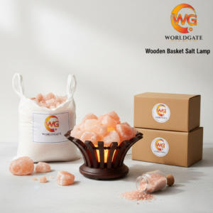 Wooden Basket Salt Lamp - Design 1